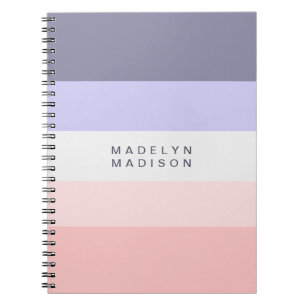 Colorblock Horizontal Stripe Peach & Purple  Notebook