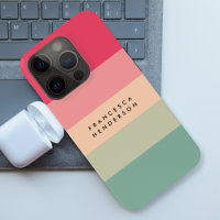 Colorblock Horizontal Stripe Pink & Green Monogram