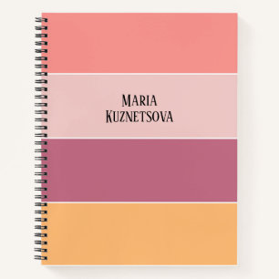 Colorblock Horizontal Stripe Pink & orange Notebook
