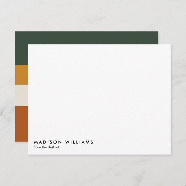 Colorblock Horizontal Stripe Trendy Modern  Card (Front/Back)