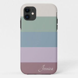 Colorblock Horizontal Stripes Monogram iPhone 11 Case