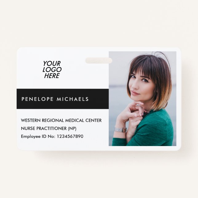 Colorblock Identification Badge Photo and Logo ID Badge (Front)