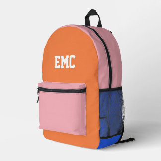 Colorblock Monogram Personalised Printed Backpack