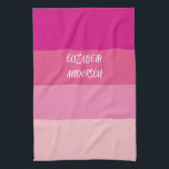 Colorblock Pink Horizontal Stripe Tea Towel<br><div class="desc">A stylish colorblock design with horizontal stripes in shades of pink in a modern minimalist style. Available to be personalised!</div>
