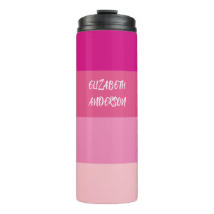 Colorblock Pink Horizontal Stripe Thermal Tumbler