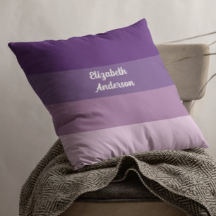 Colorblock Purple Horizontal Stripe Cushion
