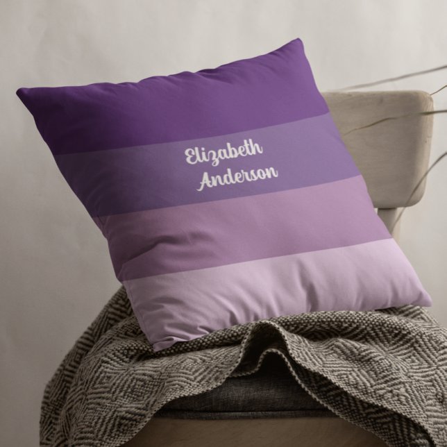 Colorblock Purple Horizontal Stripe Cushion (Creator Uploaded)
