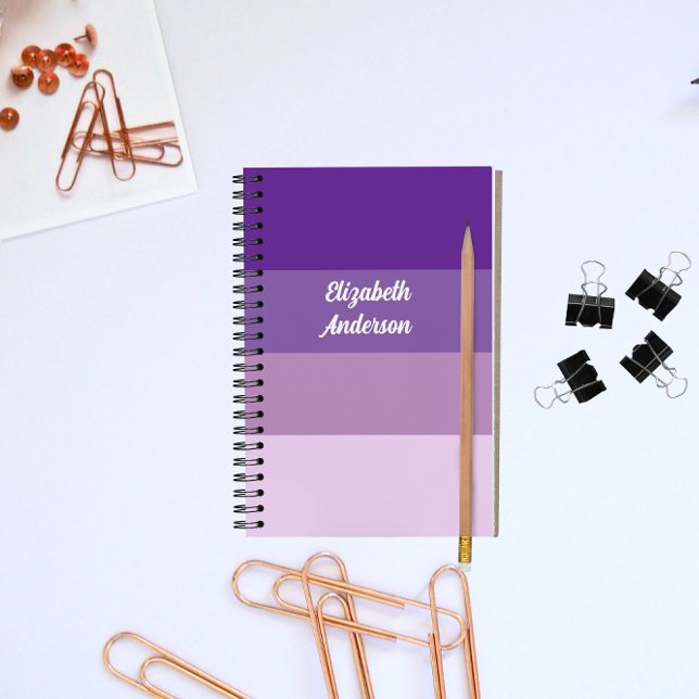 Colorblock Purple Horizontal Stripe Notebook (Creator Uploaded)