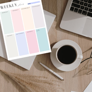 Colorblock Weekly Planner  Notepad