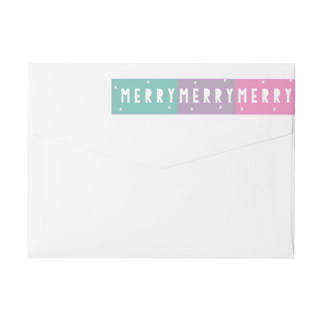 Colorblocked MERRY MERRY MERRY Address Labels (Back)