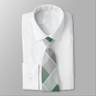 colorblocks plaid green grey white neck tie