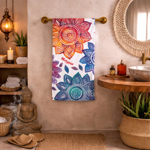Colorburst Mandala Garden – Vibrant Boho Gift Bath Towel Set