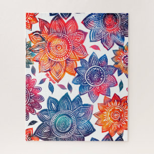 Colorburst Mandala Garden – Vibrant Boho Gift Jigsaw Puzzle
