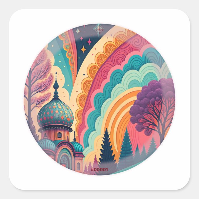 Colorburst Mosque Fantasy Label – Customisable (Front)