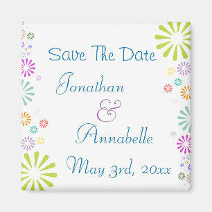 Colorbursts Save The Date Personalised Magnet
