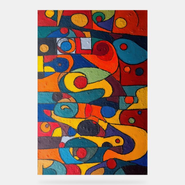 Colorcube 1 Colourful Cubism Acrylic Sign (Front)