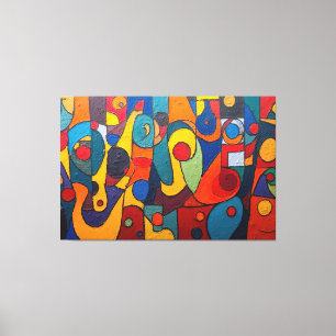 Colorcube 1 Colourful Cubism Canvas Print 