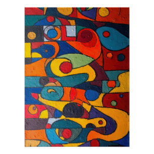 Colorcube 1 Colourful Cubism Poster