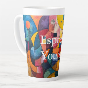 Colorcube 3 Colourful Cubism Latte Mug