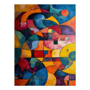 Colorcube 3 Colourful Cubism Poster