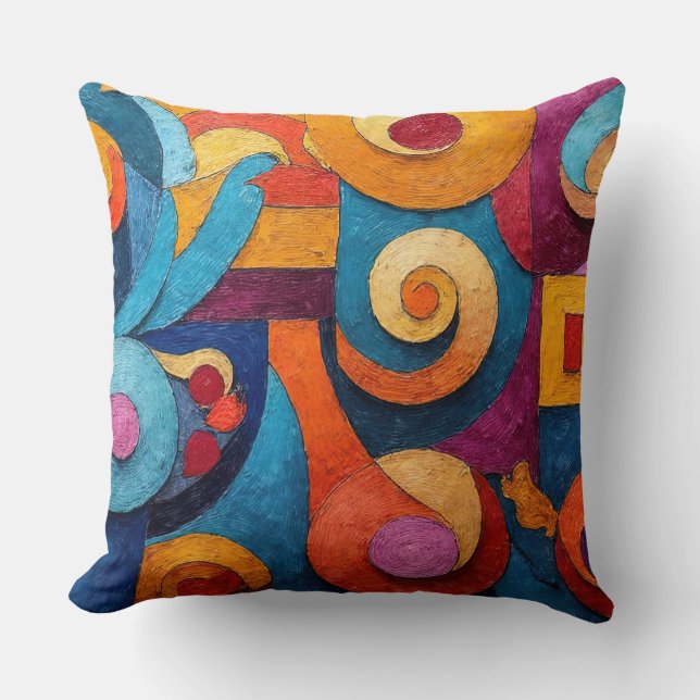 Colorcube 4 Colourful Cubism Throw Pillow (Front)