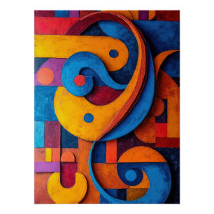 Colorcube 5 Colorful Cubism Poster