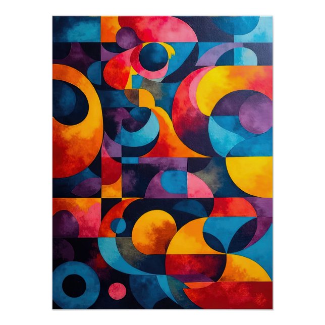 Colorcube 6 Colourful Cubism Poster (Front)