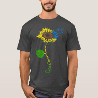 Colorectal Cancer Awareness Month Ribbon Sunflower T-Shirt
