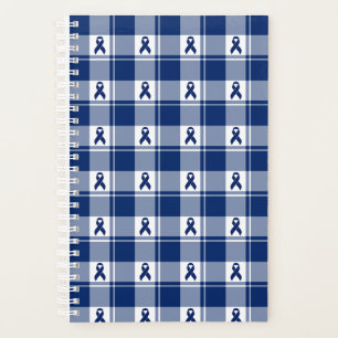 Colorectal Cancer Awareness Plaid Planner, Blue Planner
