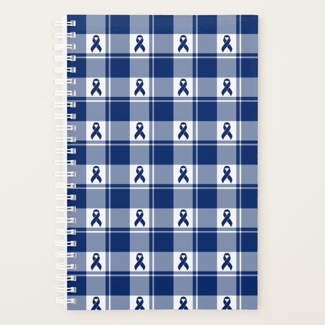 Colorectal Cancer Awareness Plaid Planner, Blue Planner (Front)