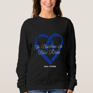 Colorectal Cancer Backbone Heart Blue Awareness Sweatshirt