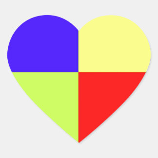 Colored Block Art Heart Sticker