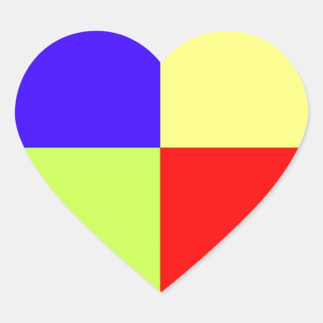 Colored Block Art Heart Sticker (Front)