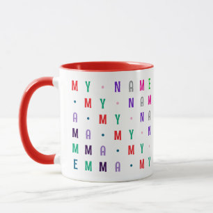 Colored Boy, Girl Customized 16 Letters or Numbers Mug