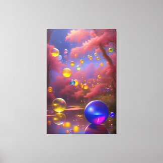 colored bubbles canvas print