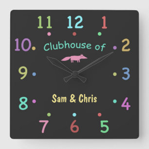 Colored Chalk Custom Clubhouse Clock