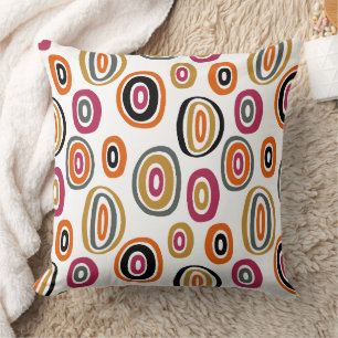 colored circles, geometric abstract art cushion