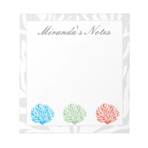 Colored coral reef notepad for home or office