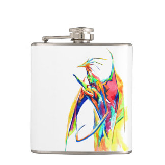 Colored dragon hip flask