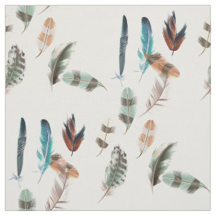 Colored feathers fabric