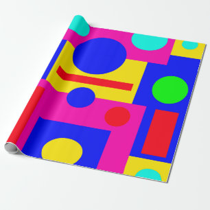 Colored geometric shapes wrapping paper