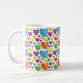 colored hearts coffee mug