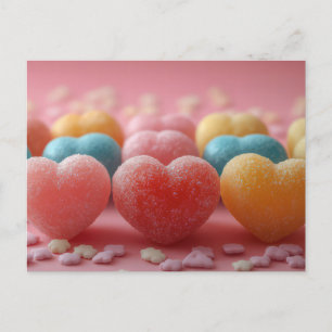 Colored hearts from Sugar Valentine's Day Postcard