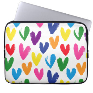 Colored Hearts Laptop Sleeve