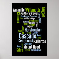 Colored Hop Varieties Poster