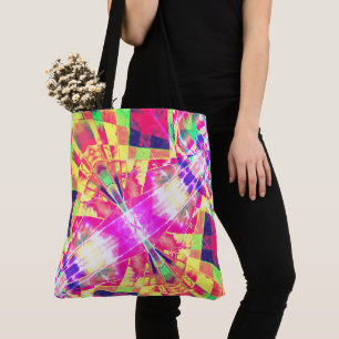 Colored inclined or stretched rectangles, brightne tote bag