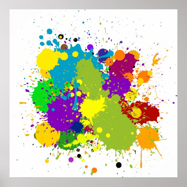 Colored Inky Splats Poster (Front)