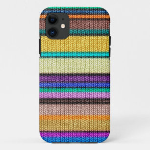 Colored knitting Stripes seamless pattern 1 iPhone 11 Case