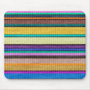 Colored knitting Stripes seamless pattern 1 Mouse Mat