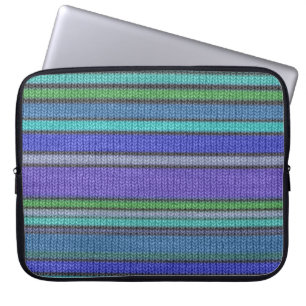 Colored knitting Stripes seamless pattern 2 Laptop Sleeve